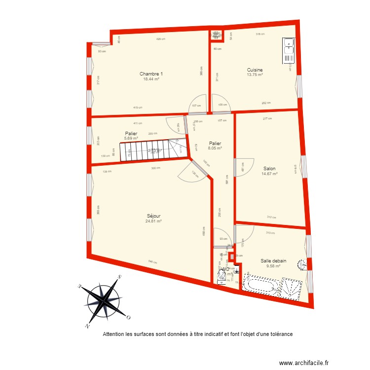 BI 4751 1er étage côté. Plan de 0 pièce et 0 m2