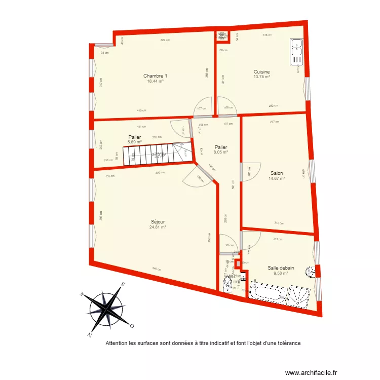 BI 4751 1er &eacute;tage c&ocirc;t&eacute;. Plan de 
