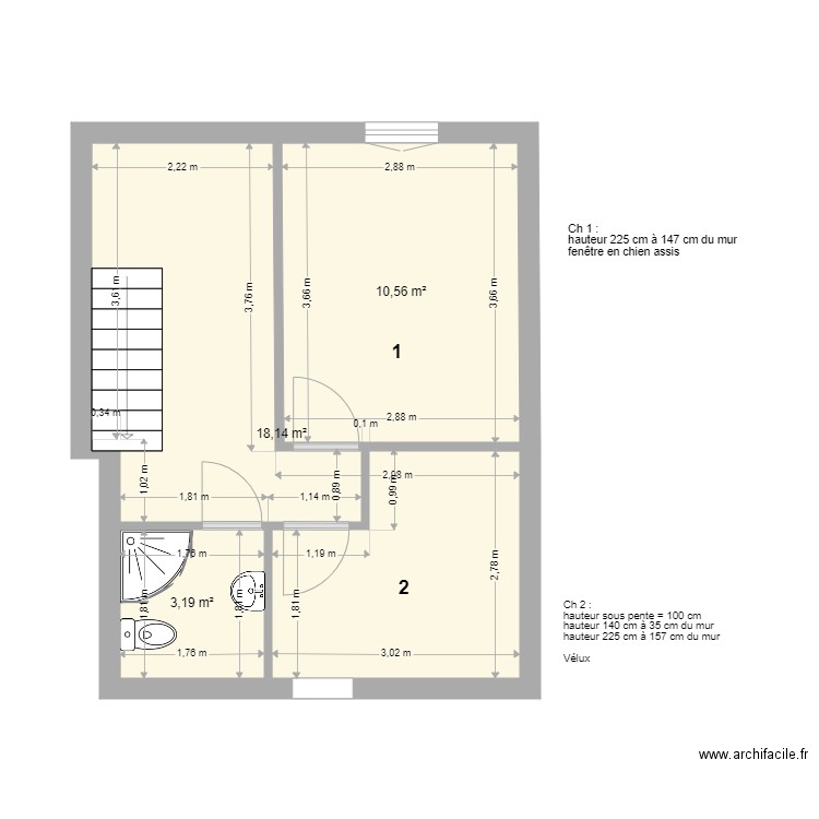 2EME ETAGE. Plan de 0 pièce et 0 m2