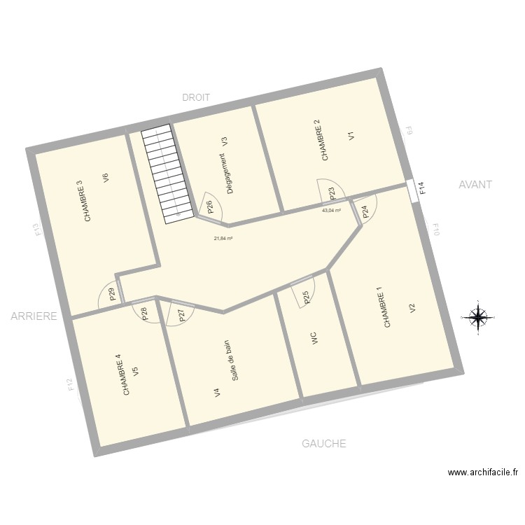 OUAKNIN Comble aménager. Plan de 16 pièces et 447 m2