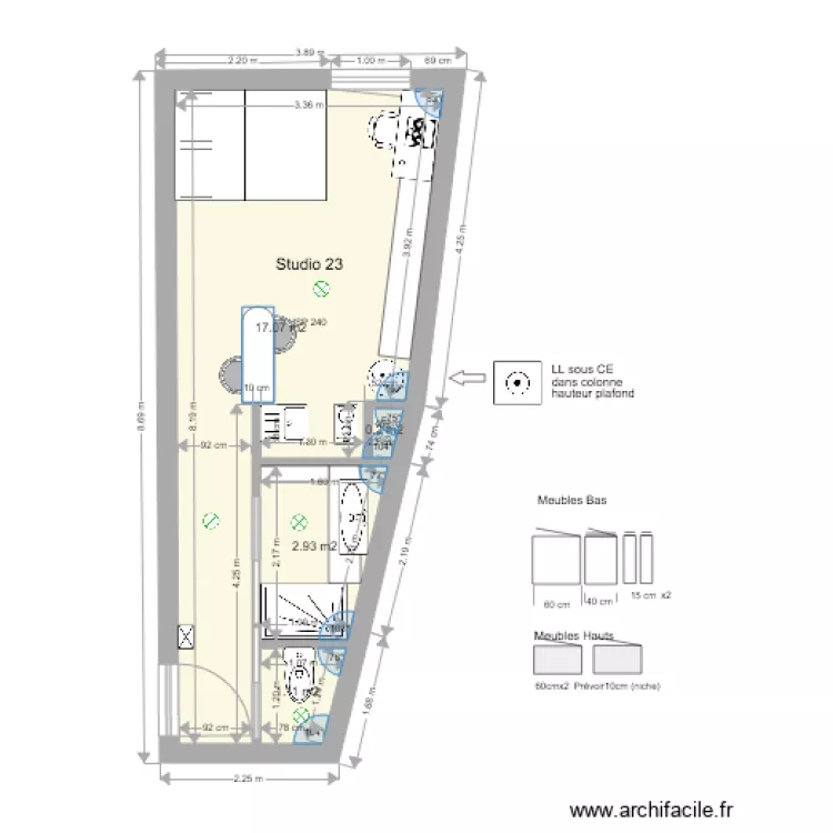 STUDIO 23 APRES 2. Plan de 