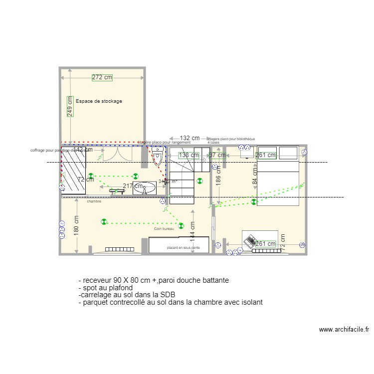 Projet etage version 5 jehanno . Plan de 0 pièce et 0 m2