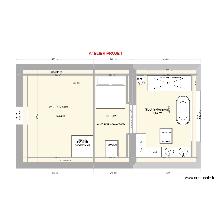 GOURSAT - R+1 Atelier PROJET PC. Plan de 0 pièce et 0 m2