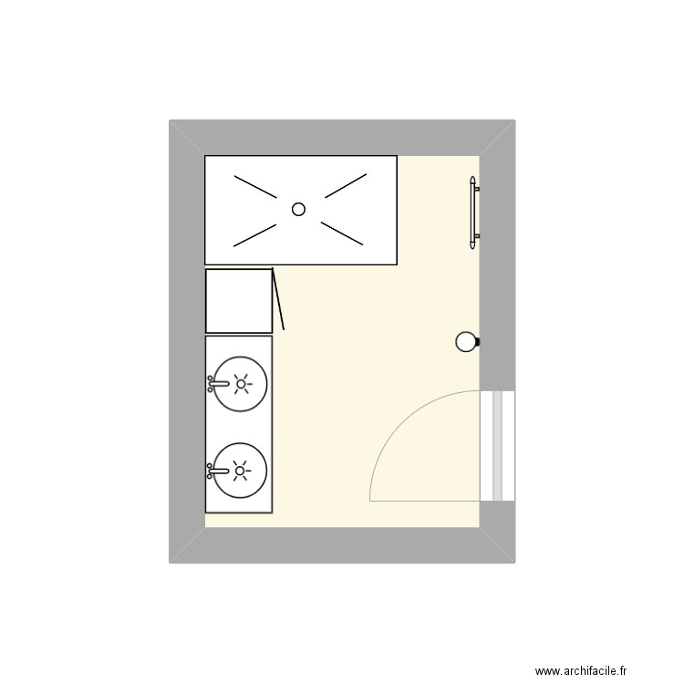 Sdb bis . Plan de 1 pièce et 5 m2