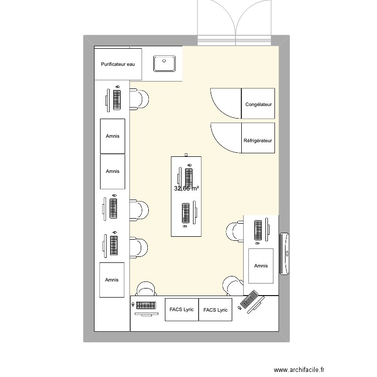 Labo 618. Plan de 1 pièce et 33 m2