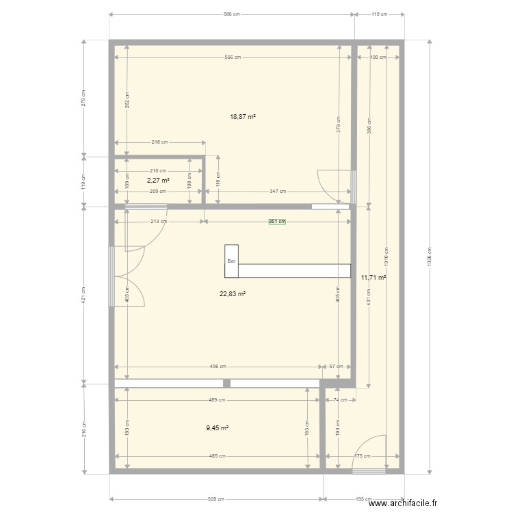 pacifique bar3. Plan de 0 pièce et 0 m2
