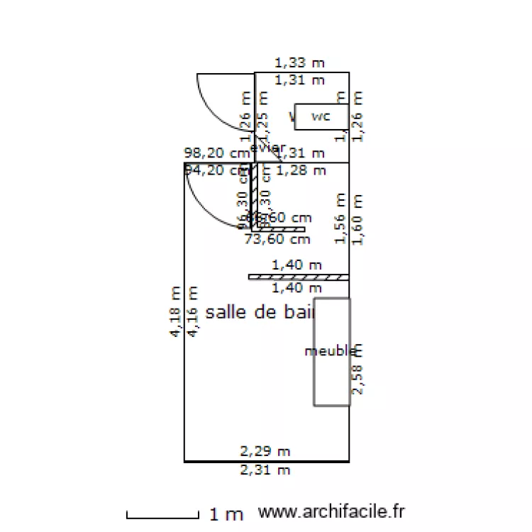 salle de bain 2. Plan de 