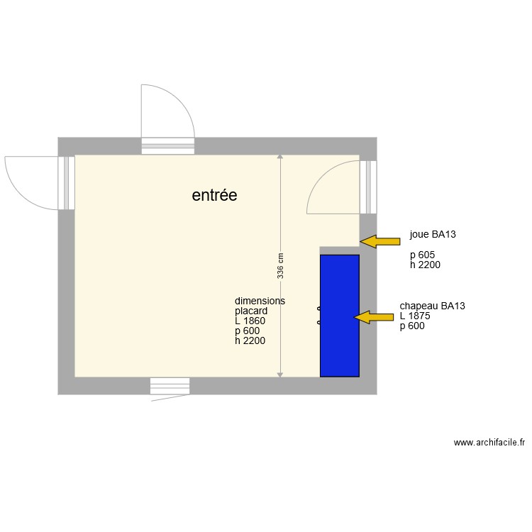 placard entrée. Plan de 0 pièce et 0 m2