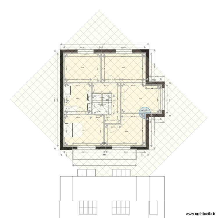 calepinage 60x60 etage 1. Plan de 0 pièce et 0 m2