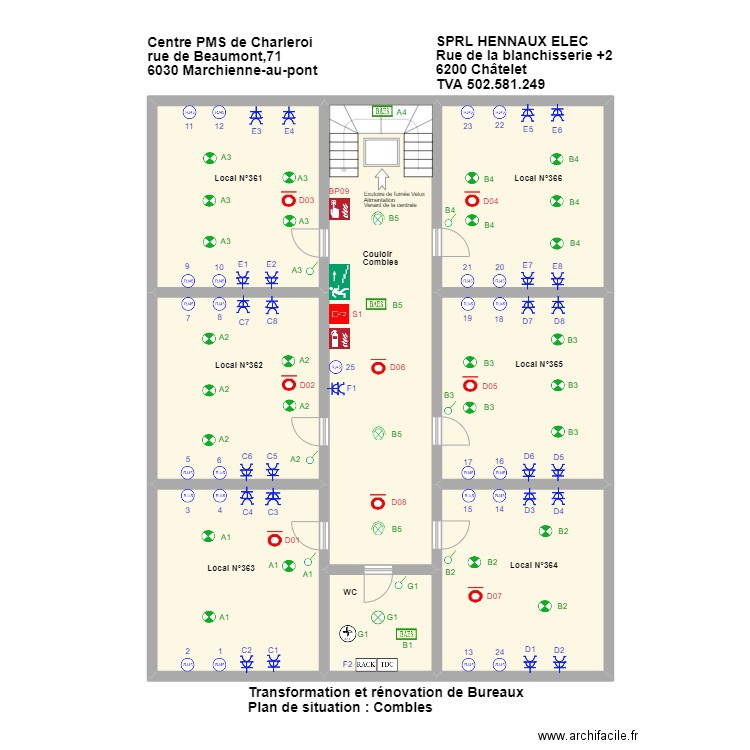 centre pms comble. Plan de 0 pièce et 0 m2