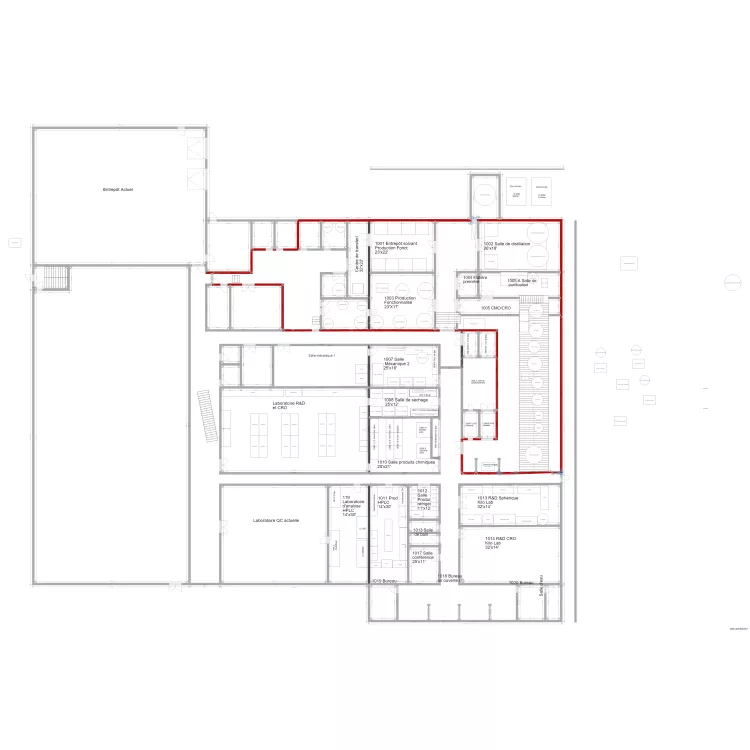 V97 Agrandissement GMP 11 000p2 Locaux et &Eacute;quipements V97. Plan de 