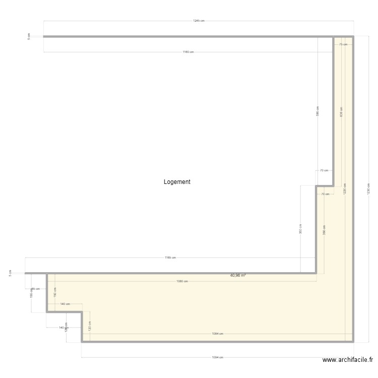 Thoor terrasse. Plan de 1 pièce et 41 m2