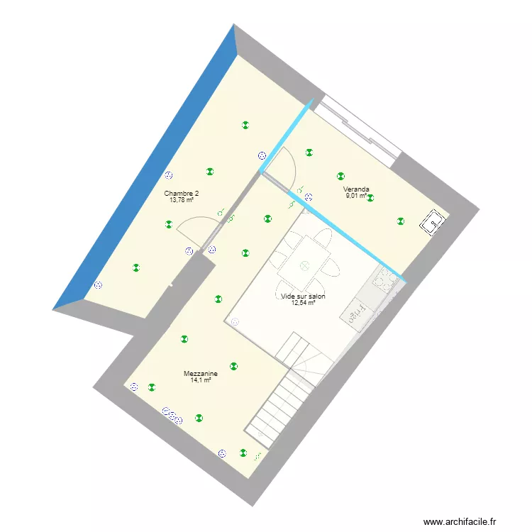 Appart Papa V2 RDC. Plan de 