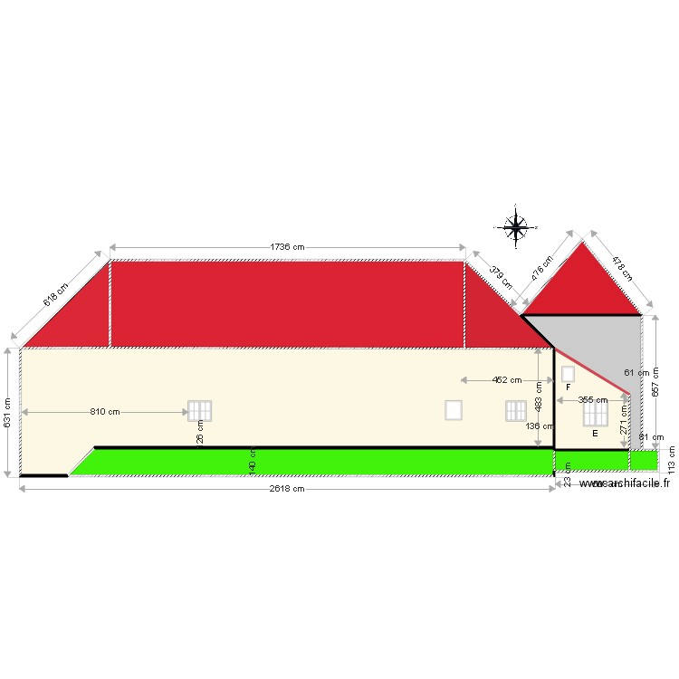 Façade  EST DP 4. Plan de 0 pièce et 0 m2