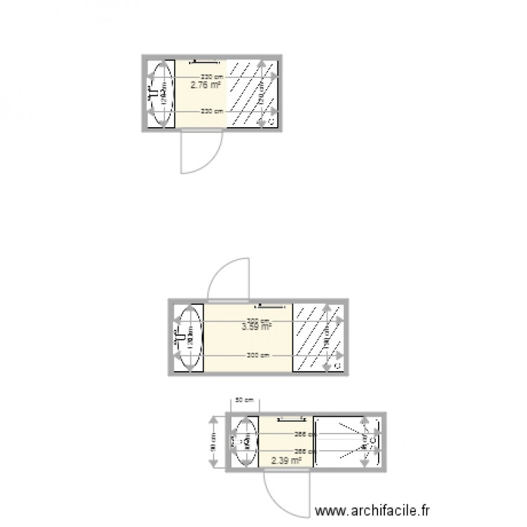 salle douche. Plan de 0 pièce et 0 m2