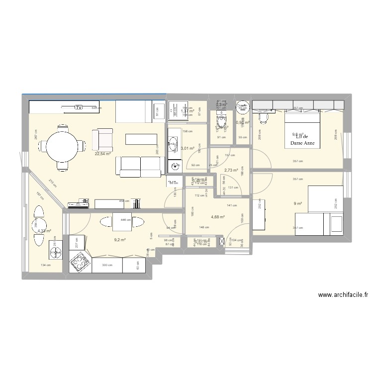 anne sete avec mobilier. Plan de 0 pièce et 0 m2