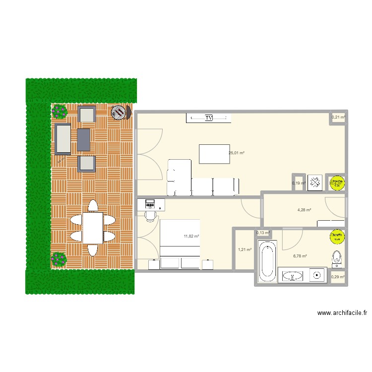 appartement Le port Marly. Plan de 10 pièces et 51 m2