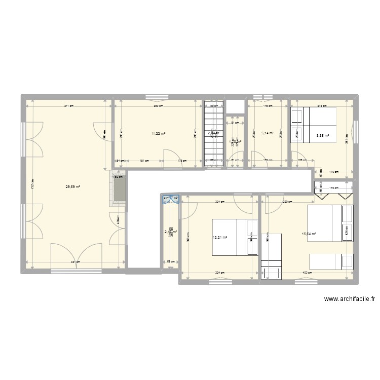 PLAN ACTUEL. Plan de 9 pièces et 89 m2