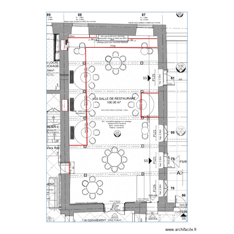 Restaurant plafond. Plan de 0 pièce et 0 m2