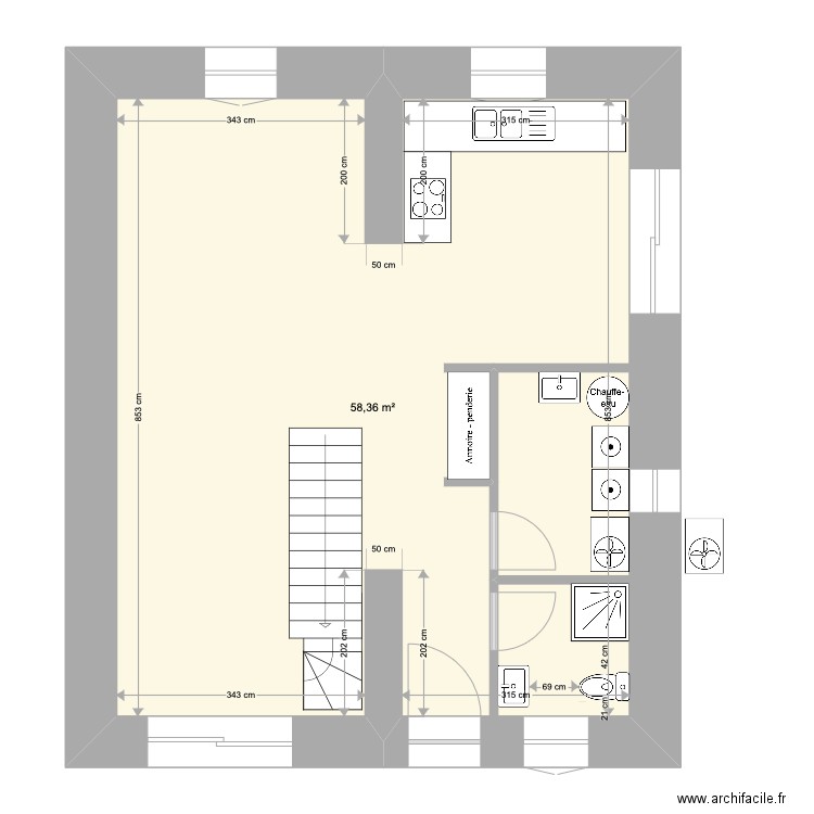 GRANGE 2022. Plan de 4 pièces et 117 m2