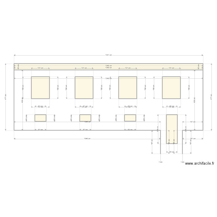 1 - Plan façade initial . Plan de 0 pièce et 0 m2