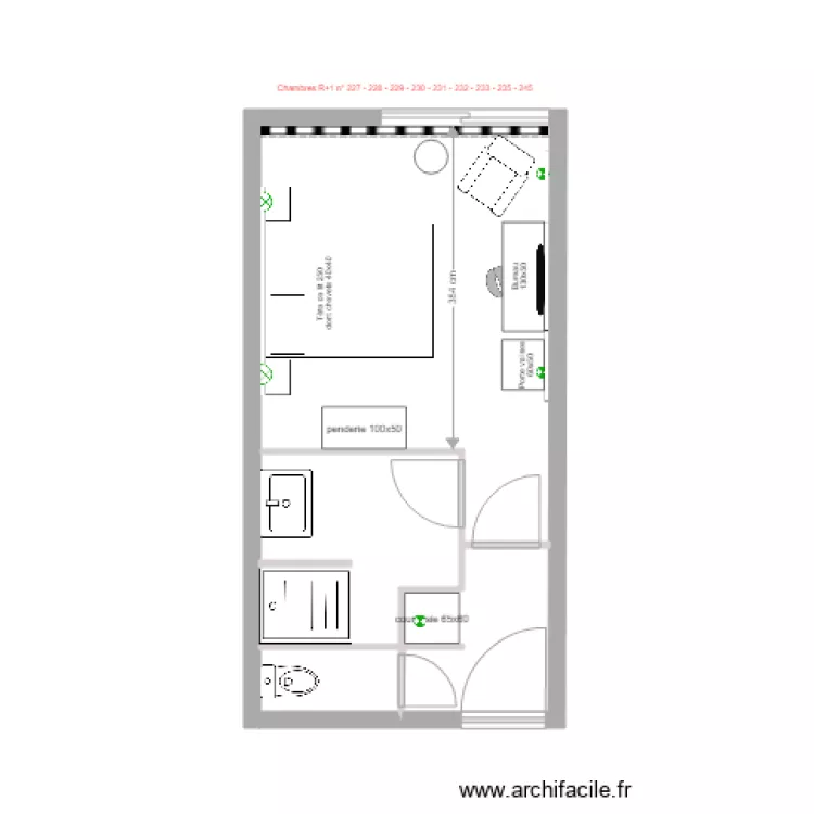CHAMBRE TYPE B 1. Plan de 