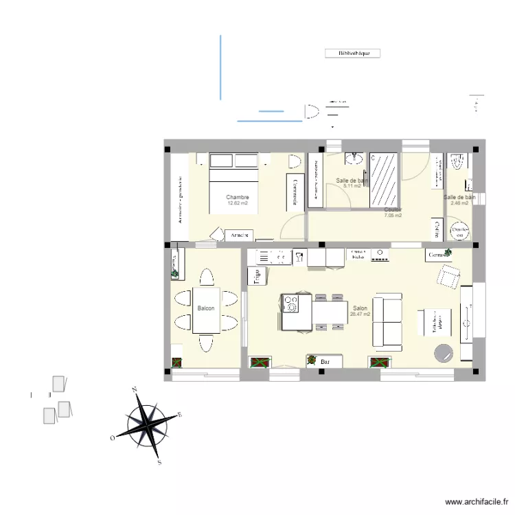 PG appart plain pied loggia pignon est 1. Plan de 