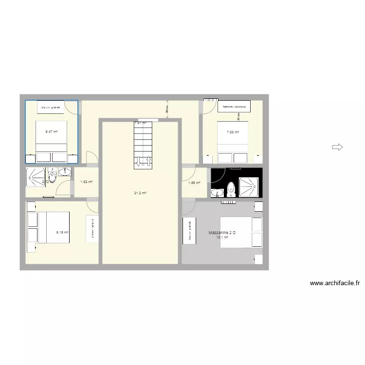 La loft chambres Vicdessos Gilbert 2019. Plan de 