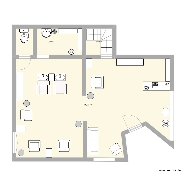 plan salon. Plan de 0 pièce et 0 m2