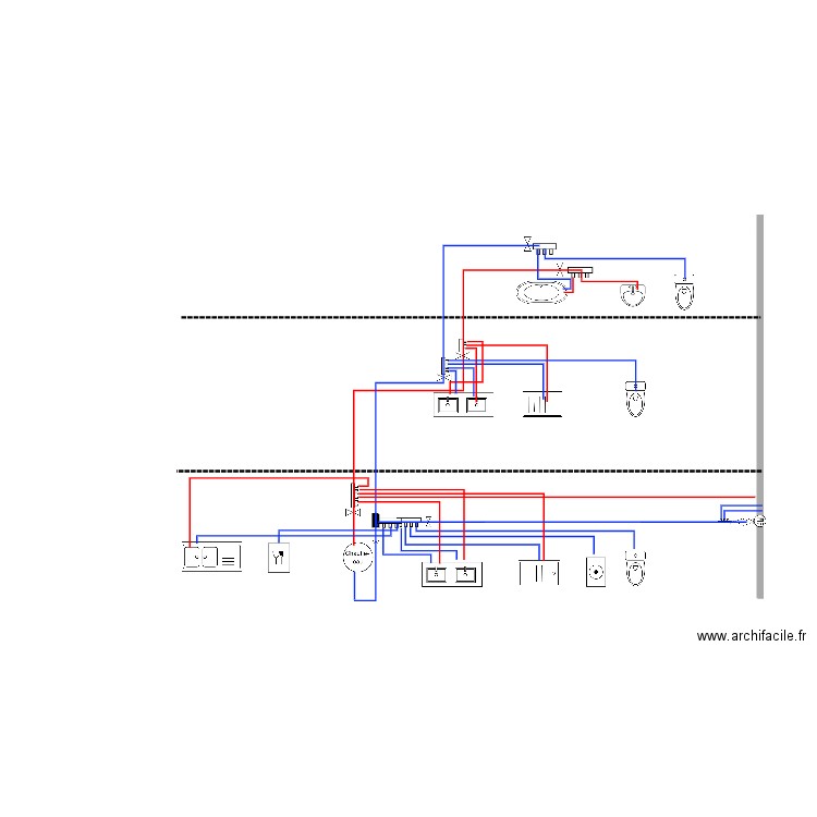 sanitaire. Plan de 0 pièce et 0 m2