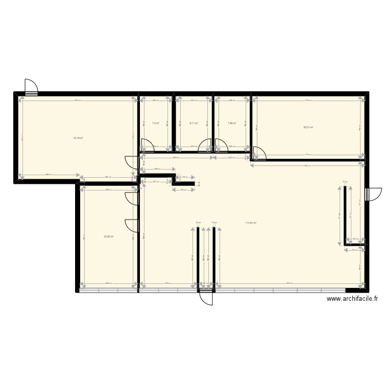 Mennecy Existant Jordan. Plan de 7 pièces et 230 m2