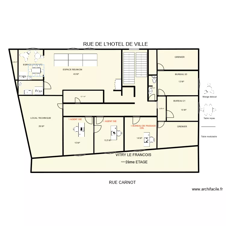 VITRY CARNOT 2 ème étage. Plan de VITRY CARNOT 2 ème étage. Plan de