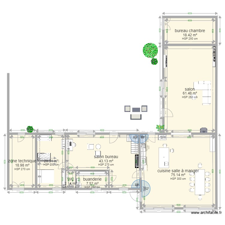 aménagement intérieur Lot 143  étage V4. Plan de 0 pièce et 0 m2