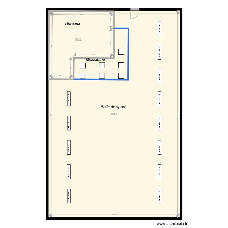 Salle de Sport  Sté SALENTEY . Plan de 2 pièces et 347 m2