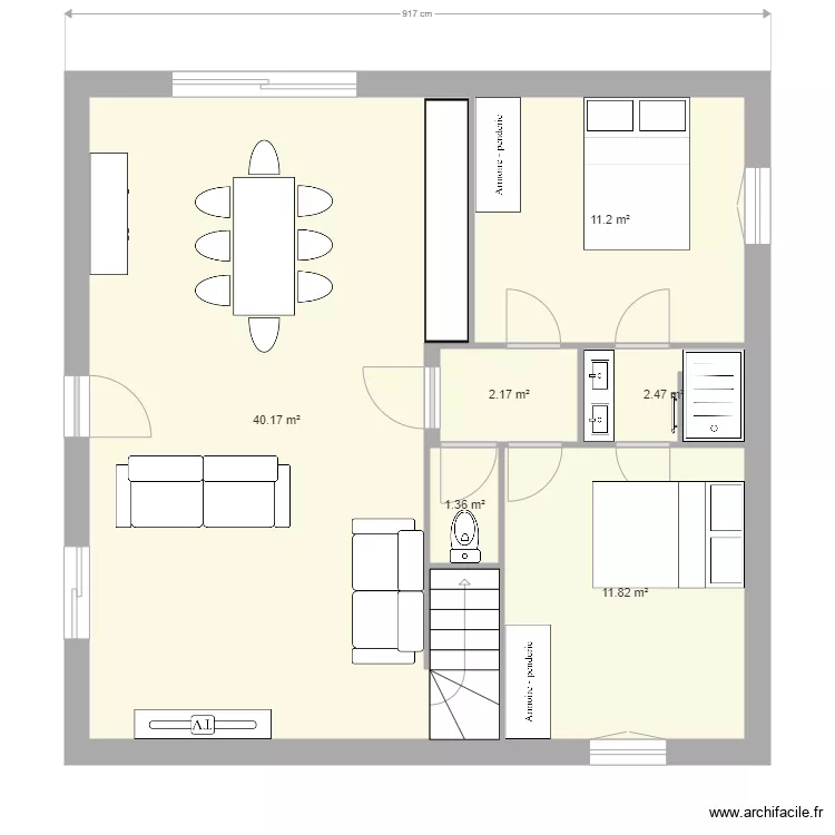 maison secondaire. Plan de 