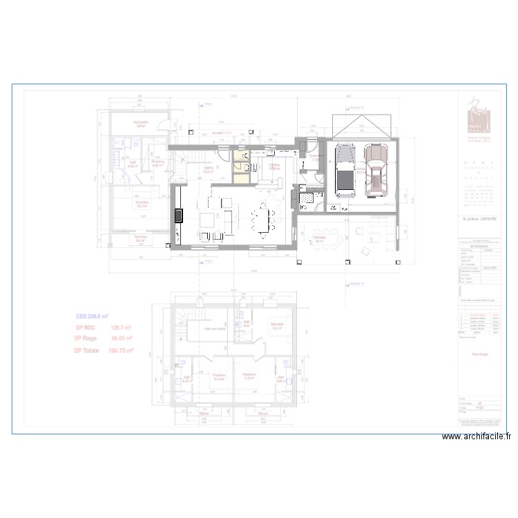 cuisine  nouvelle config6. Plan de 3 pièces et 4 m2