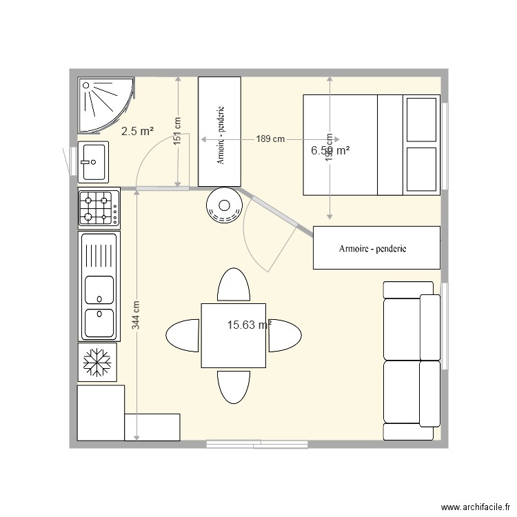 cabane 25m2. Plan de 0 pièce et 0 m2