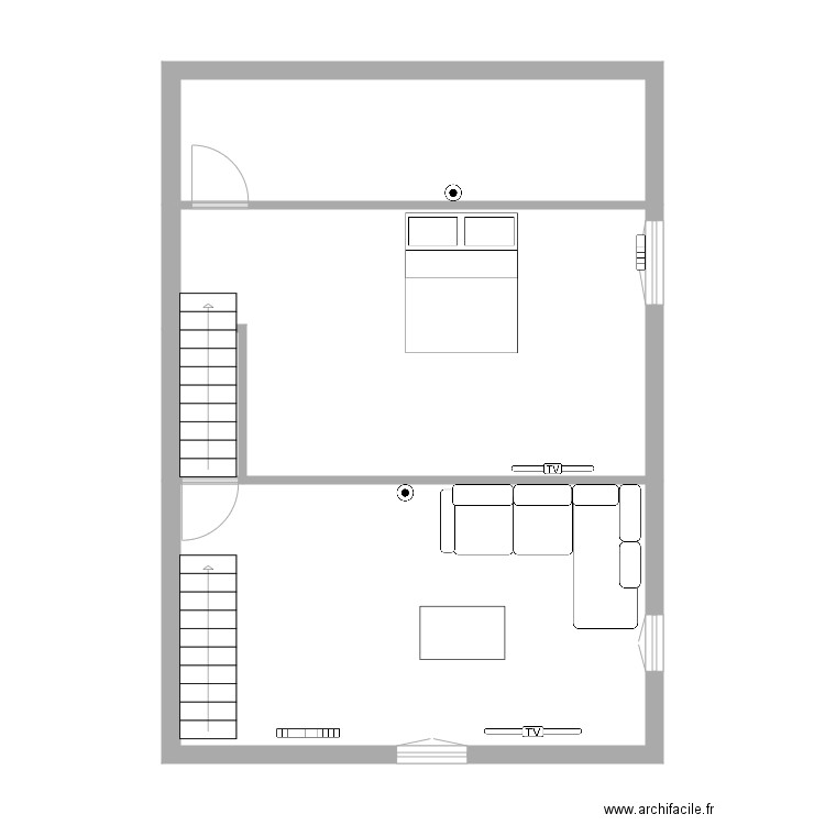 channel log 2Etage. Plan de 4 pièces et 61 m2