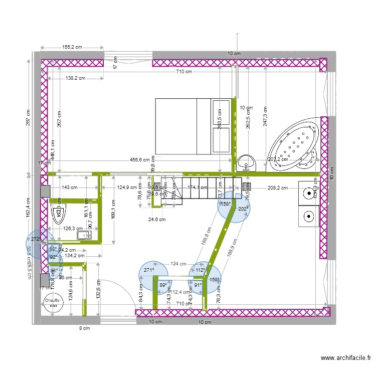 Futur Amenagement. Plan de 2 pièces et 42 m2