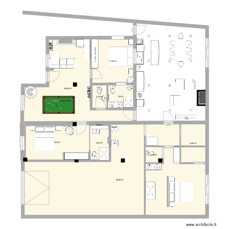 futuro projeto. Plan de 10 pièces et 153 m2