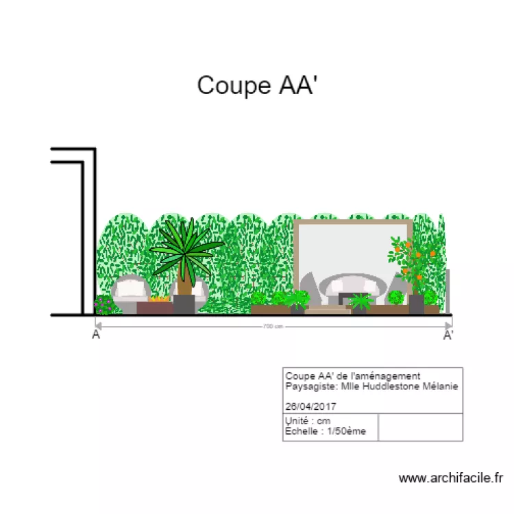 coupe aa terrasse. Plan de coupe aa terrasse. Plan de
