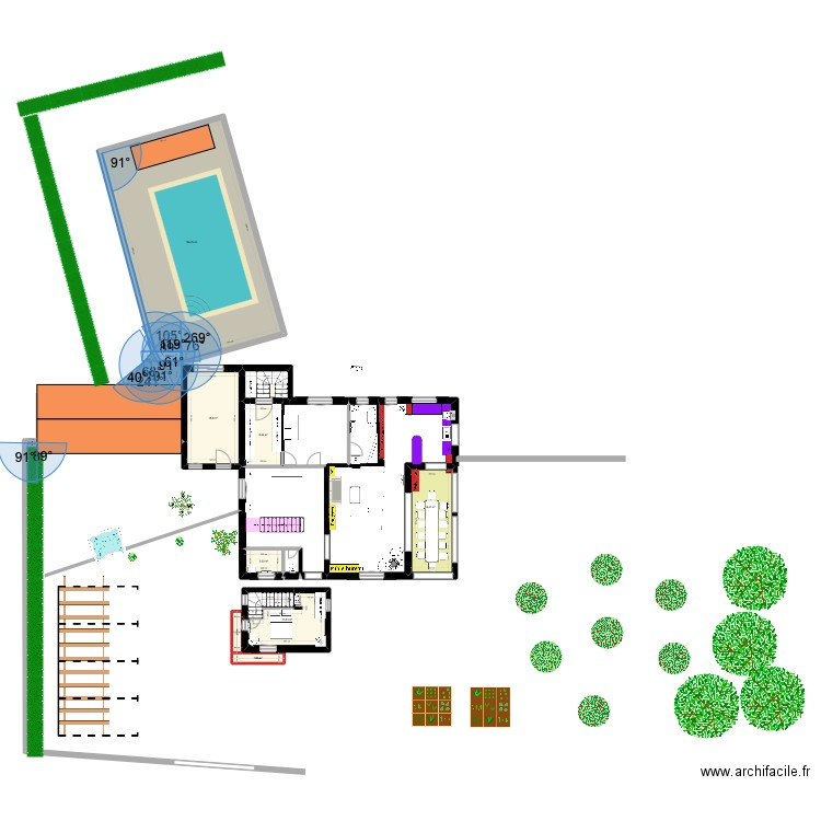 plan cuisine projet 2. Plan de 12 pièces et 180 m2