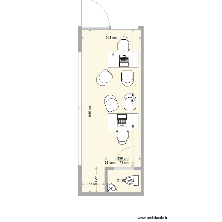 20 pieds simple pro. Plan de 2 pièces et 12 m2