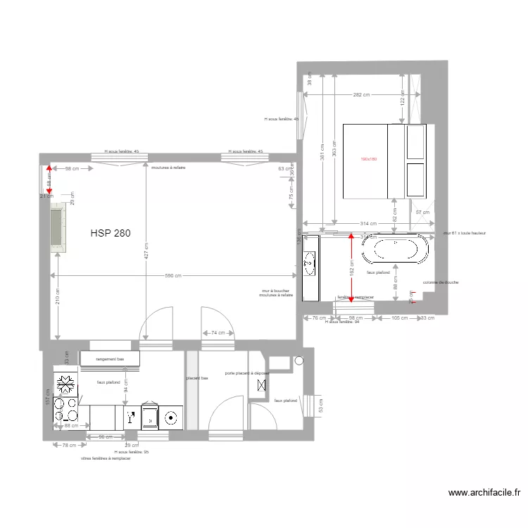 PLAN ALISTAIR  28 juin lit 180. Plan de 