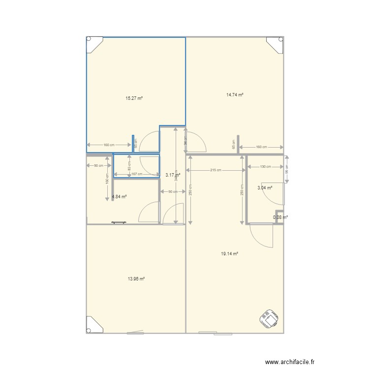 appart blagnac refait MESURE. Plan de 0 pièce et 0 m2