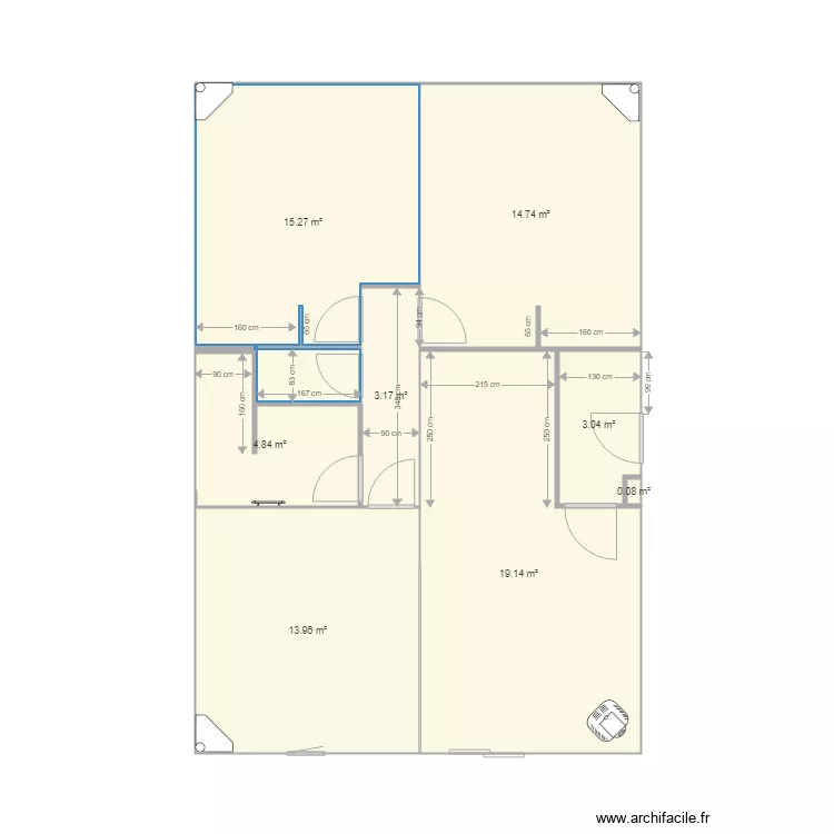 appart blagnac refait MESURE. Plan de 