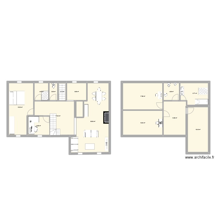 maison projet. Plan de 14 pièces et 169 m2
