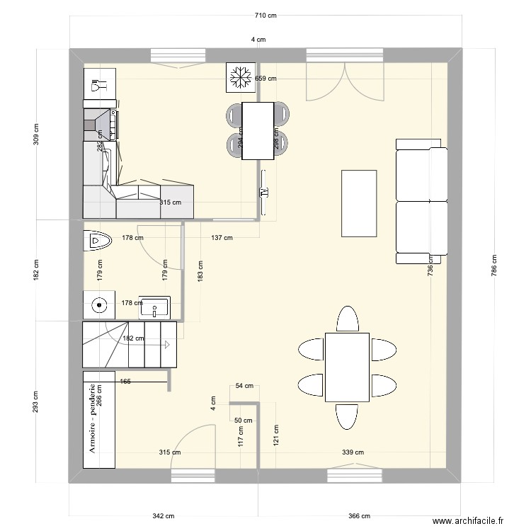 Plan maison 2 RDC Meublé. Plan de 0 pièce et 0 m2