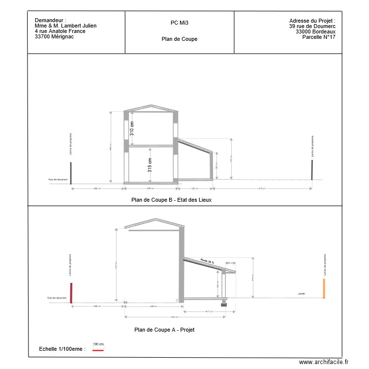 PC - Plan de coupe A V4. Plan de 0 pièce et 0 m2