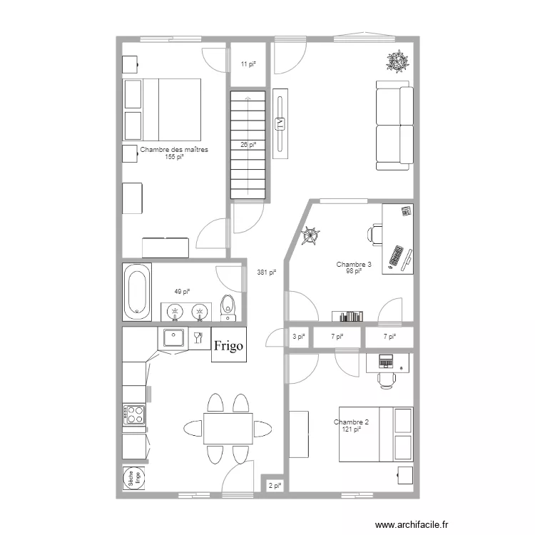 4166 2è étage optimisé. Plan de 4166 2è étage optimisé. Plan de